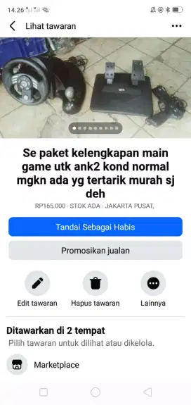 Se paket kelengkapan main ank game mobilan kond normal murah sj cpt