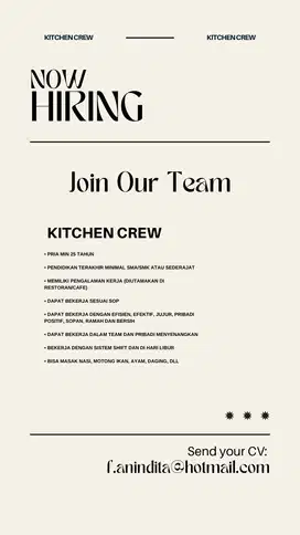 KITCHEN CREW/ JURU MASAK