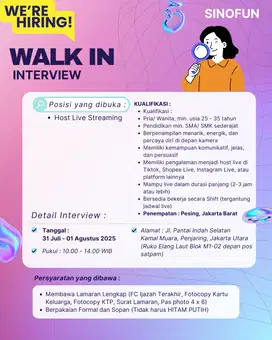 LOKER HOST LIVE STREAMING TERBARU