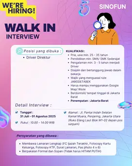LOKER DRIVER TERBARU