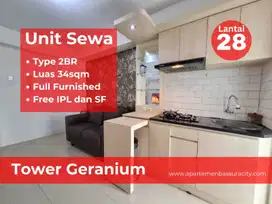 Khusus tahunan 2BR furnished apartments Bassura City tower Geranium