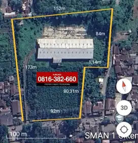 Dijual Tanah 20.570m2 + Pabrik + Gudang +  Tanaman Vanili 1Ha di Suka