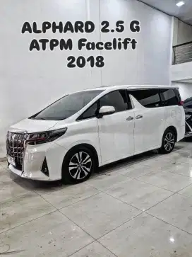 ALPHARD 2.5 G ATPM Facelift A/T 2018 / 2019 putih toyota vellfire