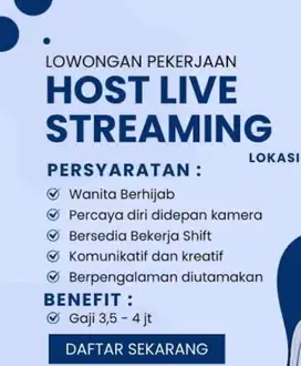 Lowongan Pekerjaan HOST LIVE Streaming