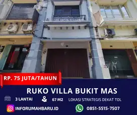 Disewakan Ruko 3 Lantai Villa Bukit Mas dekat Mayjen Sungkono