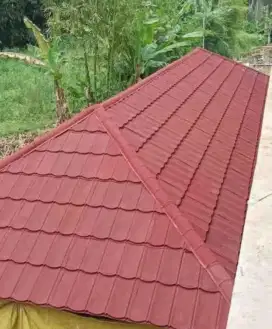 Atap baja ringan genteng pasir terpasang dan bergaransi