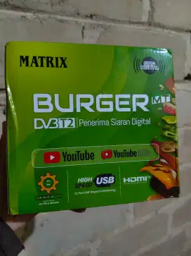 Set Top Box TV Digital Matrix Burger Hijau STB DVB T2 HD EWS