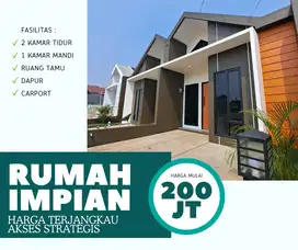DIJUAL RUMAH CANTIK 2 KAMAR DILOKASI STRATEGIS MULAI DARI 200 JUTAAN