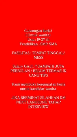 DiCARI PEREMPUAN
