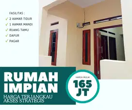 DI JUAL RUMAH SIAP HUNI 2 KAMAR AKSES STRATEGIS HANYA 165 JUTAAN