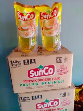Sunco minyak goreng 1liter harga 19.600/pouch