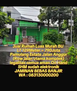 Jual Rumah Luas Murah BU butuh jual Cepat Hitung Tanah tanpa perantara