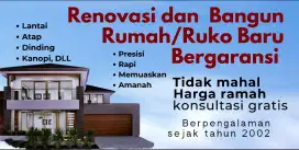 Jasa membangun rumah baru dan renovasi rumah, ruko, kantor, pabrik