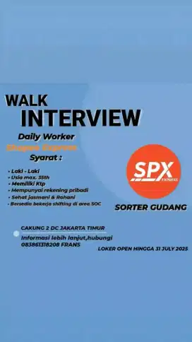 OPEN LOKER DAILY WORKER SHOPEESPX
