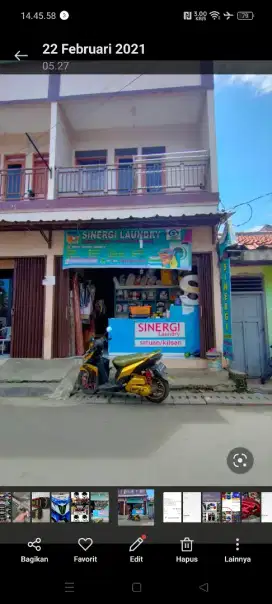 Take Over Laundry bangunan ruko 2 lantai setengah