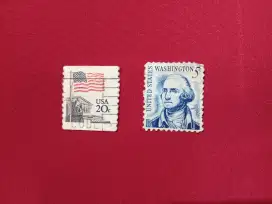 Jual perangko US Washington5c dan bendera USA 20c