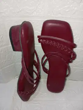 Sendal Wedges Burgundy