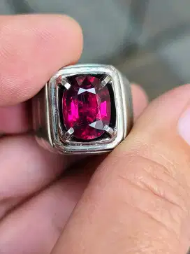 Batu Garnet rhodolite Srilanka 5.40 carat ring perak memo SKY LAB