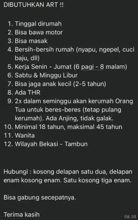 Lowongan Kerja ART