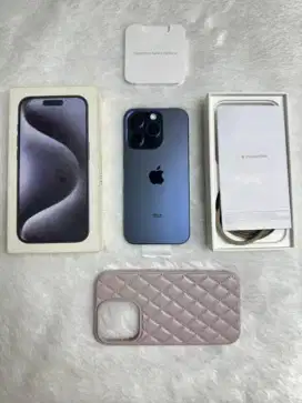 Iphone 15 pro 128 ex IBOX blue like new fullset ori