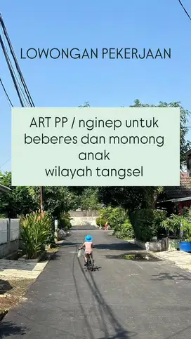 lowongan pekerjaan ART PP / nginep