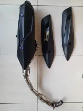 Knalpot Honda PCX Vario 160 (Ori Rob1) gratis Cover + Baut Titanium