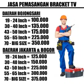 Jasa Pasang Braket/Bracket TV - LED & LCD TV Brecket/breket tv paket