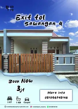 Cluster minimalis 3 kamar tidur dekat akses tol