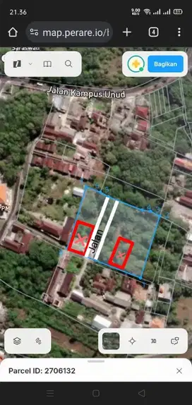 Dikontrakkan tanahLokasi dekat kampus unud Jimbaran Badung-Bali