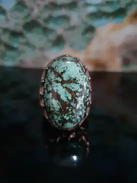 Pirus Hubei Hijau Tosca Ring Perak HM