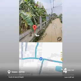 Dijual Tanah daerah Pancoran Mas Depok