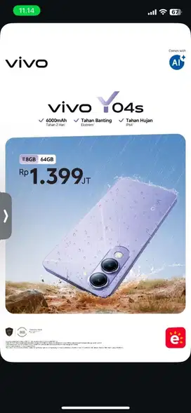 Ready Vivo y04s bisa kredit atau tukar tambah ya kak