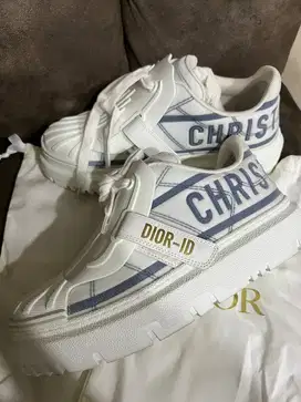 Christian Dior DIOR-ID White Navy Canvas Low Top Sneakers