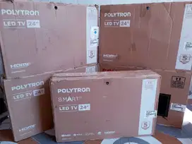 TV LED POLYTRON 24IN DIGITAL TV DVB-T2 TANPA STB SIAP PAKAI