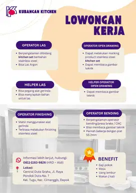 Operator (Las Argon, Finishing, Open Drawing, Bending), Helper Las dll