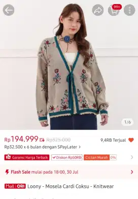 Cardigan rajut merk loony