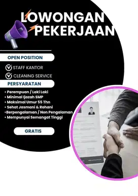 DICARI STAFF DAN CLEANING!!