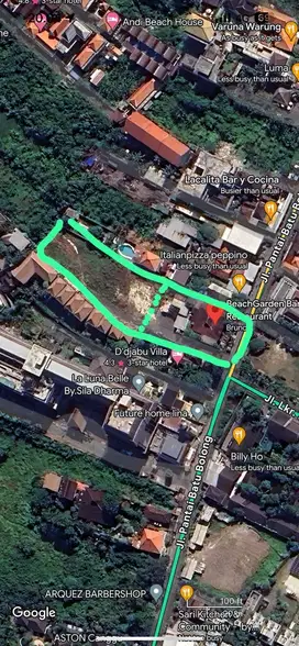 Disewakan tanah canggu lokasi strategis di pinggir jalan