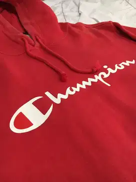 JUAL CEPAT!!! Champion Hoddie script japan red Original