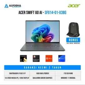 Acer Swift Go AI SFG14-01-X3BG
Snapdragon X Plus X1P 16GB 1TB SSD