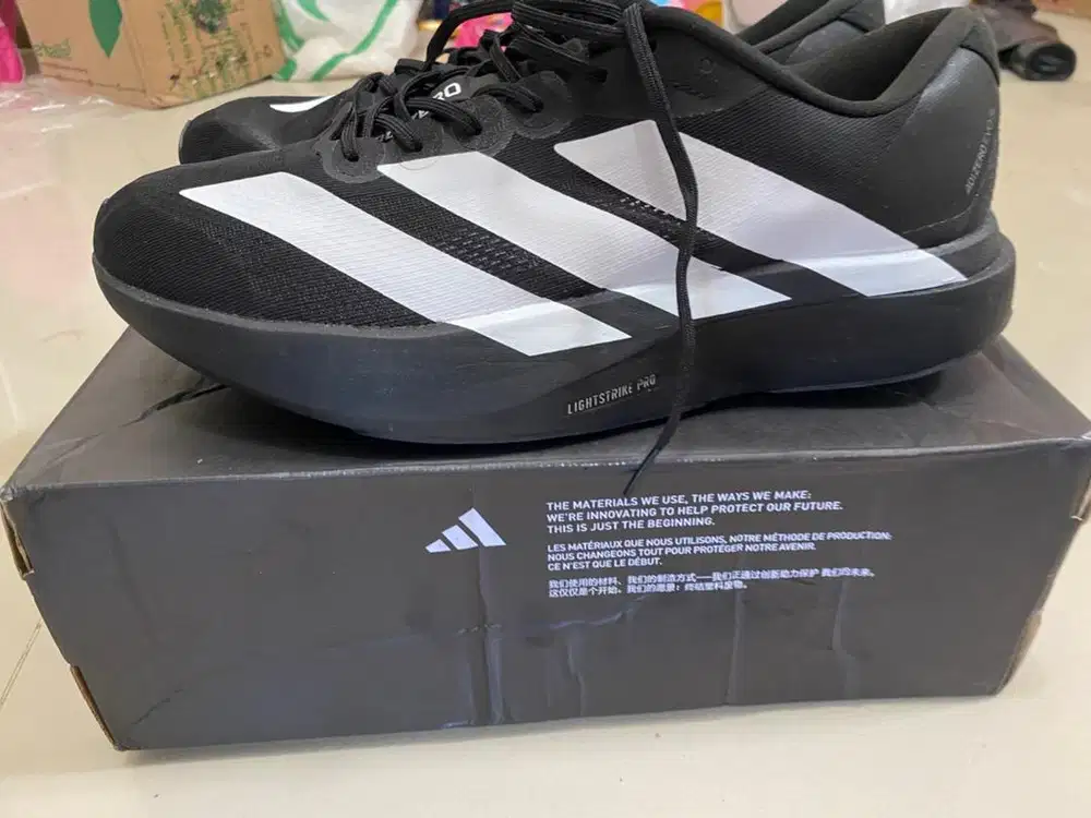 ADIDAS ADIZERO EVO SL SIZE 43 black  baru