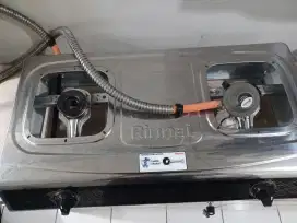 Dijual kompor 2 tungku berikut regulator merk Rinnai