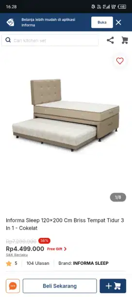 Kasur single bed Informa sleep