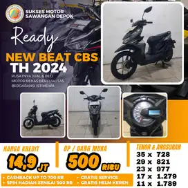 CASH KREDIT DP 500 HONDA NEW BEAT CBS TH 2024 UNIT ISTIMEWA BERGARANSI
