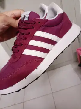 Adidas sepatu shoes running jogging man men pria maroon