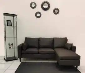 Sofa L kulit sintetis