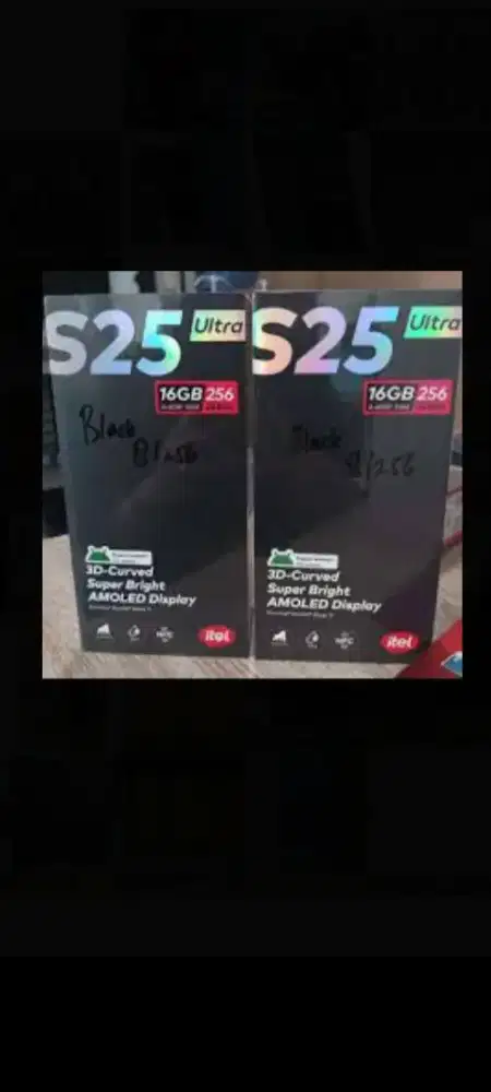 Itel S25 ultra 8/256 layar lengkung danrom128gb resmi