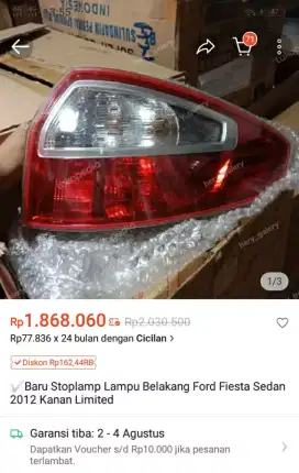 Lampu Belakang Ford Fiesta Sedan