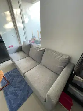 Sofa Dekoruma Bekas 3 Seater Abu Abu