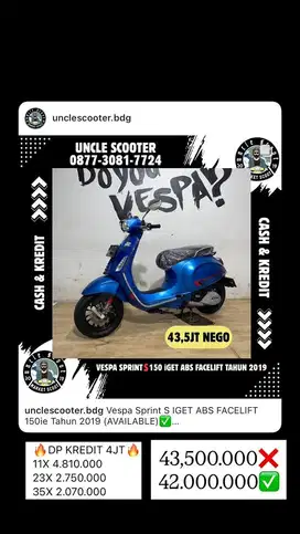Vespa Sprint S IGET ABS FACELIFT 150ie Tahun 2019